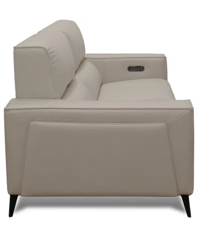 Macy's Neiwert 2-pc. Leather Sofa Sectional With 2 Power Recliners In Neutral