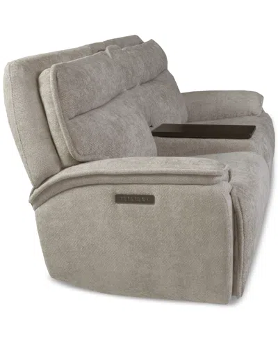 Macy's Ozryn 3-pc. Fabric Sofa With Console And 2 Power Motion Chairs, Exclusively At  In Gray