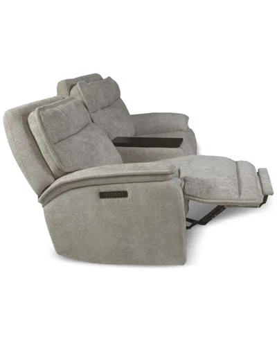 Macy's Ozryn 3-pc. Fabric Sofa With Console And 2 Power Motion Chairs, Exclusively At  In Gray