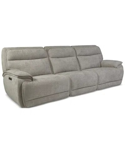 Macy's Ozryn 3-pc. Fabric Sofa With 3 Power Motion Chairs, Exclusively At  In Gray