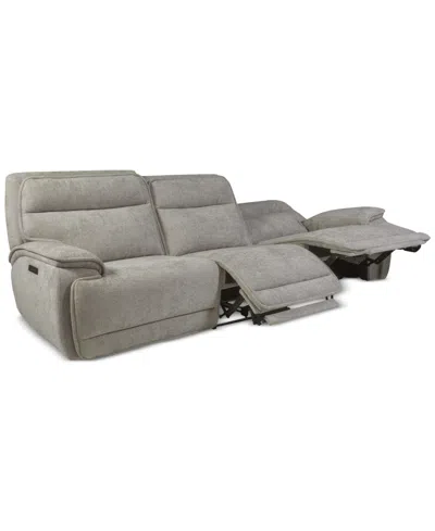 Macy's Ozryn 3-pc. Fabric Sofa With 3 Power Motion Chairs, Exclusively At  In Gray
