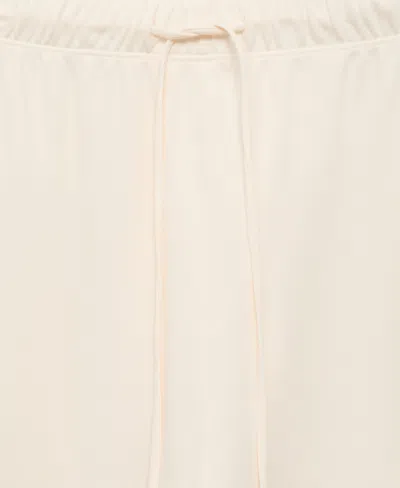 Mango Women's Plain Cotton Pajama Pants In White