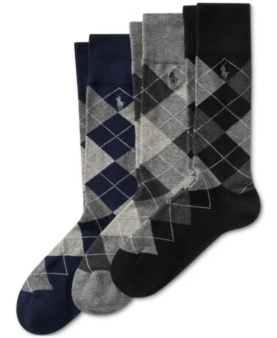 Polo Ralph Lauren Diamond Dress Socks 3-pack In Multi