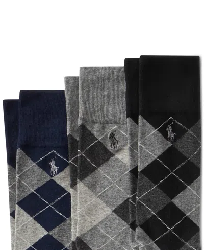 Polo Ralph Lauren Diamond Dress Socks 3-pack In Multi