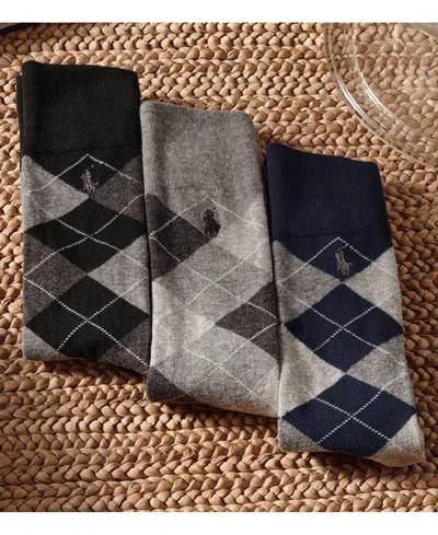 Polo Ralph Lauren Diamond Dress Socks 3-pack In Multi