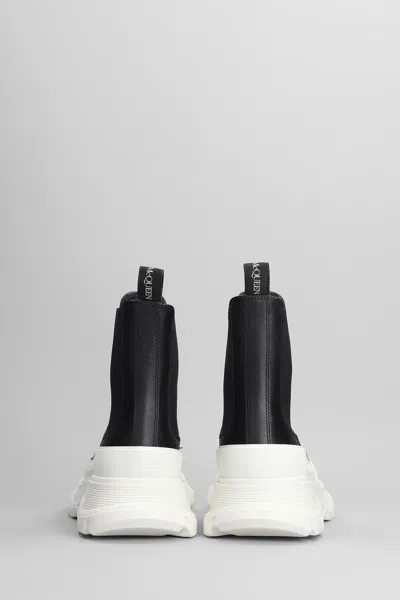 Alexander Mcqueen Chunky Outsole Cap Toe Chelsea Boots In Black
