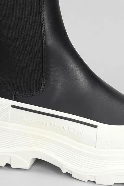 Alexander Mcqueen Chunky Outsole Cap Toe Chelsea Boots In Black
