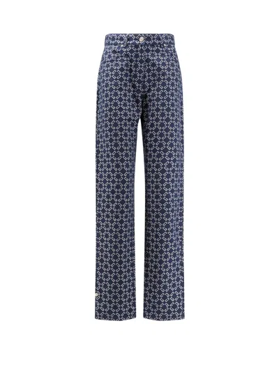 Givenchy High-waisted Tapered Jeans With Distinctive Pattern In Blue