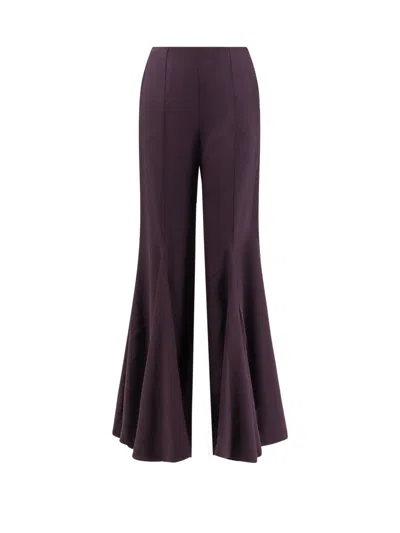Chloé Acetate And Silk Trousers With Flared Bottom In Purple