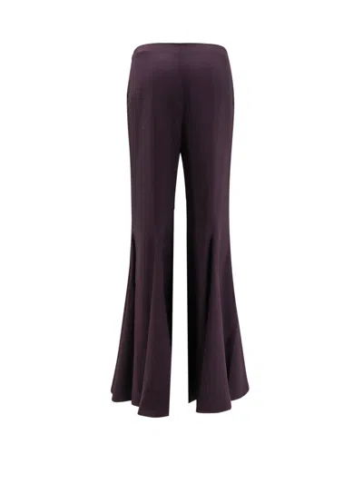 Chloé Acetate And Silk Trousers With Flared Bottom In Purple