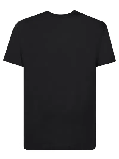 Dolce & Gabbana Black Cotton T-shirt With Silver Plaque Logo In Black