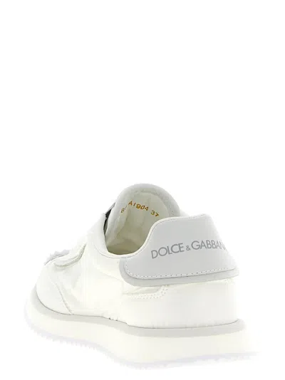 Dolce & Gabbana Dg Cushion White Low Top Sneakers In Mixed Materials Woman In Multi
