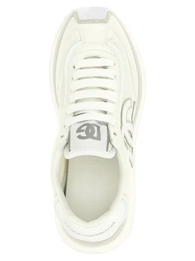 Dolce & Gabbana Dg Cushion White Low Top Sneakers In Mixed Materials Woman In Multi