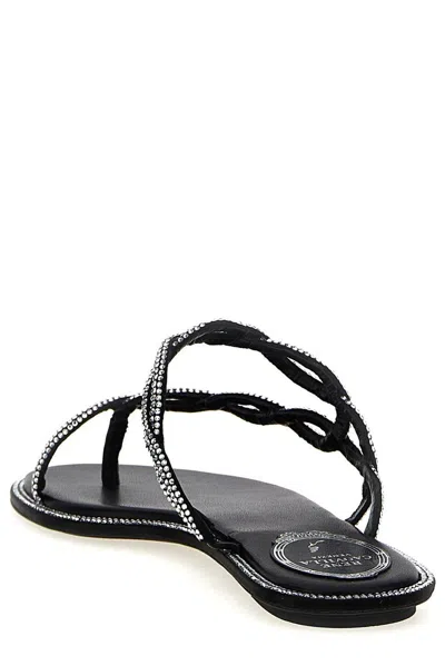 René Caovilla Rene Caovilla Black Flat Braid Sandal 10