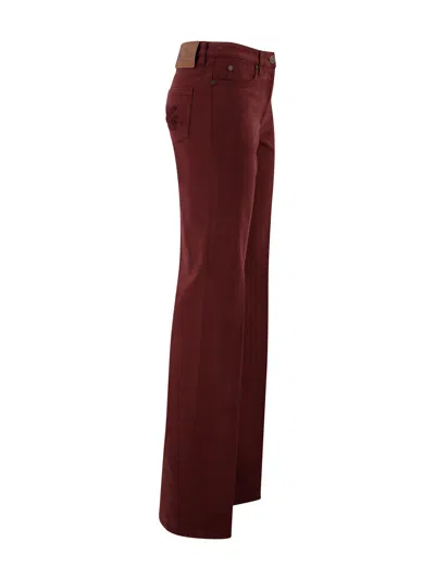 Etro Straight Leg Trousers In Burgundy
