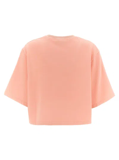 Fendi Women Pink T-shirt With Cropped Design And Raised Logo On The Front In Cotton Woman