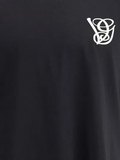 Valentino Cotton T-shirt With Vg Patch In Blue