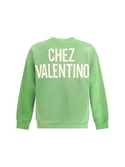 Valentino Cotton S Graphic Print Sweater In Green