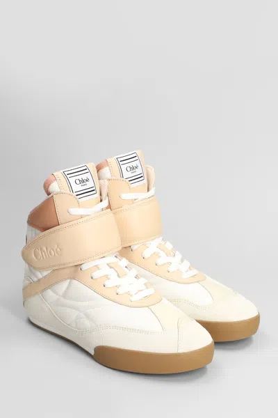 Chloé Kick Sneakers In White Suede And Leather In Pink