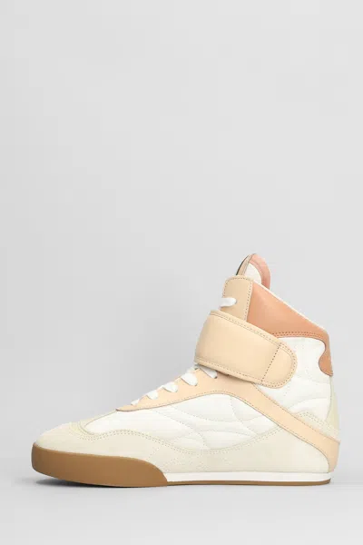 Chloé Kick Sneakers In White Suede And Leather In Pink