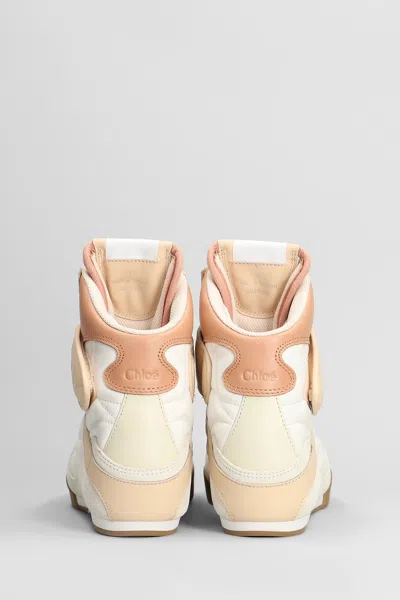 Chloé Kick Sneakers In White Suede And Leather In Pink