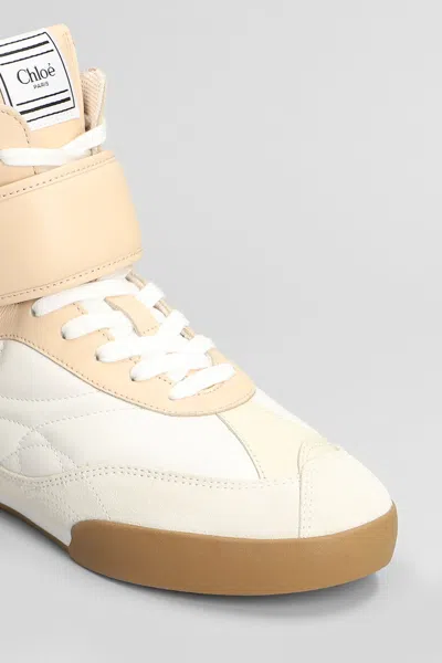 Chloé Kick Sneakers In White Suede And Leather In Pink