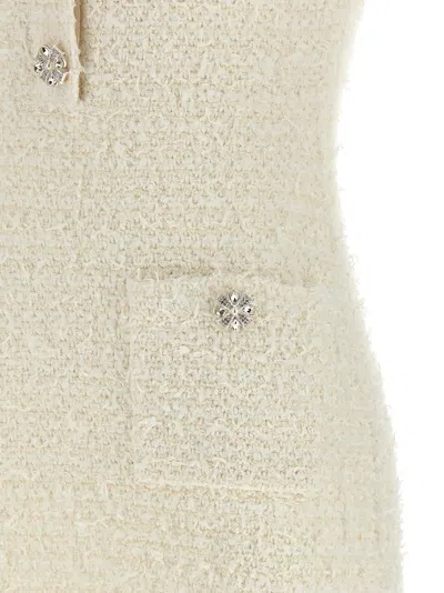 Self-portrait Mini Dress With Buttons In Neutral