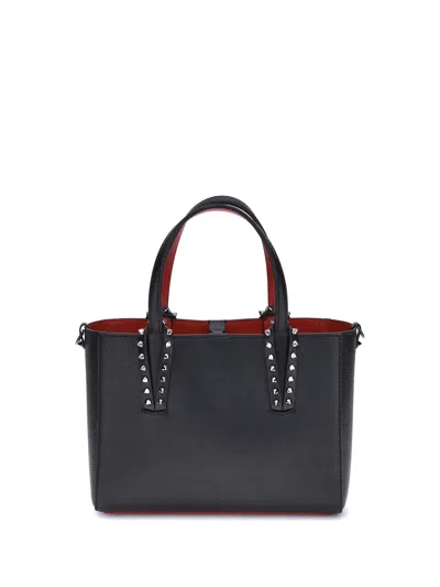 Christian Louboutin Cabata Mini Tote Bag In Leather With Spikes In Black