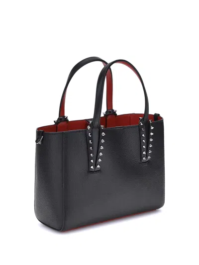 Christian Louboutin Cabata Mini Tote Bag In Leather With Spikes In Black