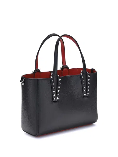 Christian Louboutin Cabata Mini Tote Bag In Leather With Spikes In Black