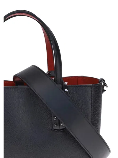 Christian Louboutin Cabata Mini Tote Bag In Leather With Spikes In Black