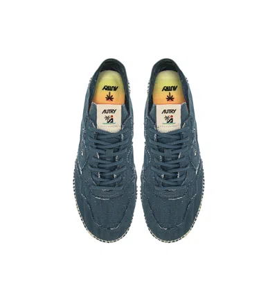 Autry Canvas Sneakers On Espadrille Sole In Blue