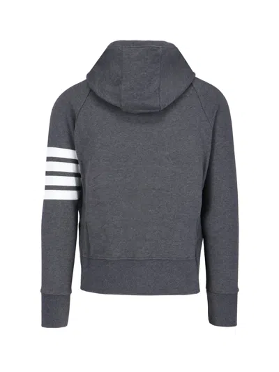 Thom Browne 4-bar Zip-up Hoodie In Classic Loopback In Gray