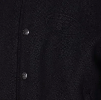 Diesel Bomber Jacket With Embroidered Logo In Black
