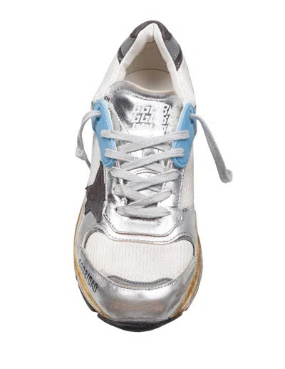 Golden Goose Dad-star Sneakers In Mesh And Laminated Leather Color Grey And Blackrunning In Multi