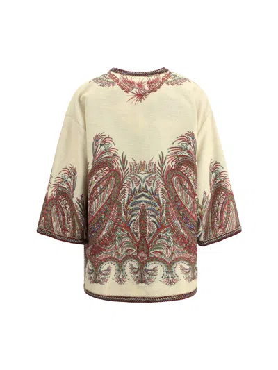 Etro Embroidered Paisley Trim Jacket In Brown