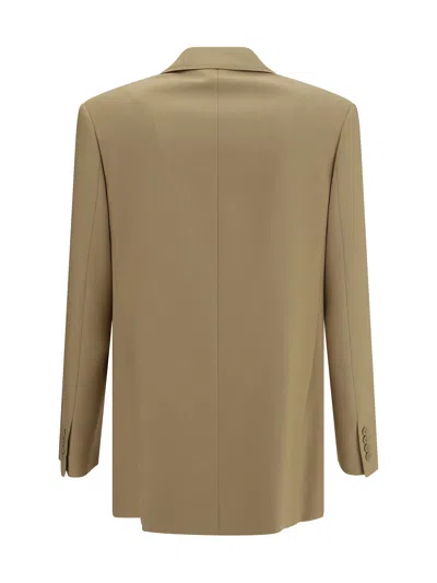 Saint Laurent Men Wool Blazer Jacket In Brown