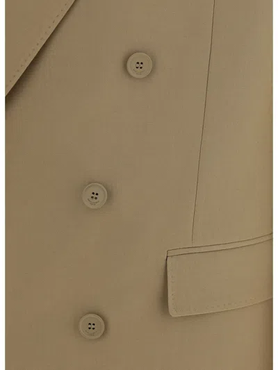 Saint Laurent Men Wool Blazer Jacket In Brown