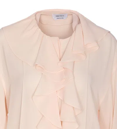 Alexander Mcqueen Shirt With Ruffles In Pink