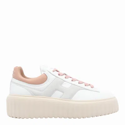 Hogan Chunky Platform Sneakers With Smooth And Textured Uppers In White