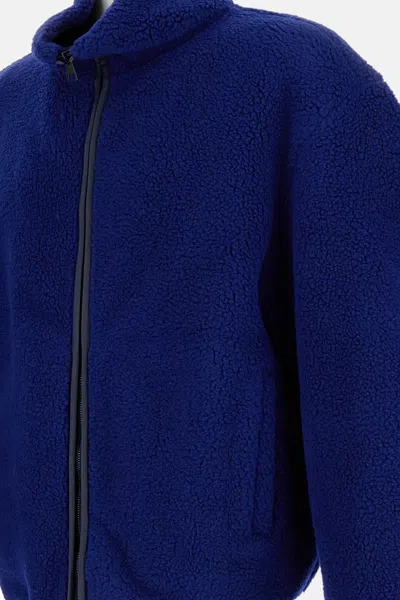 Givenchy Blouson Jacket In Fleece With Couture Stitching In Blue