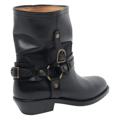 Isabel Marant 40mm Buckle-strap Leather Biker Boots In Multi
