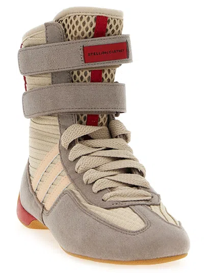 Stella Mccartney Rasant 2.0 Vegan And Mesh-trimmed Canvas High-top Sneakers In Neutral