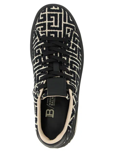 Balmain B Court Monogram Jacquard Low-top Sneaker In Black