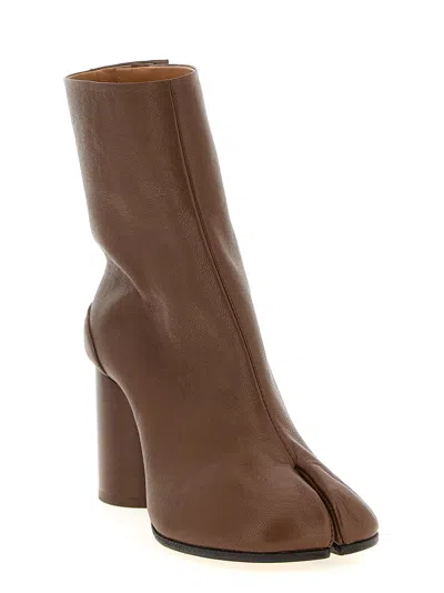Maison Margiela Tabi Ankle Boots Woman Black In Brown