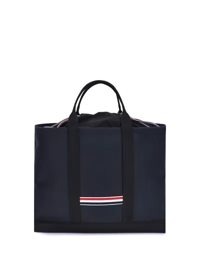 Thom Browne Medium Tool Tote W/ Drawstring Opening I In Blue