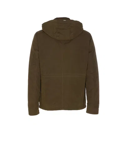 Herno Long Sleeve Hooded Padded Parka Jacket In Green