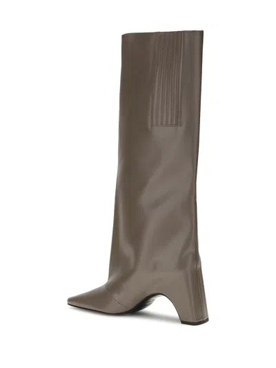 Coperni 'arche' Knee-high Square Toe Boots In Gray