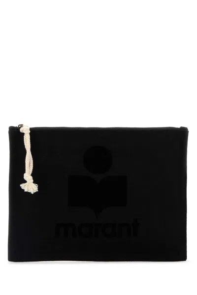 Isabel Marant Black Canvas Netia Pouch In Black