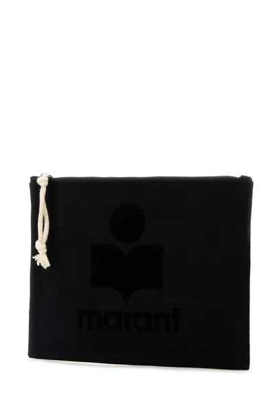Isabel Marant Black Canvas Netia Pouch In Black